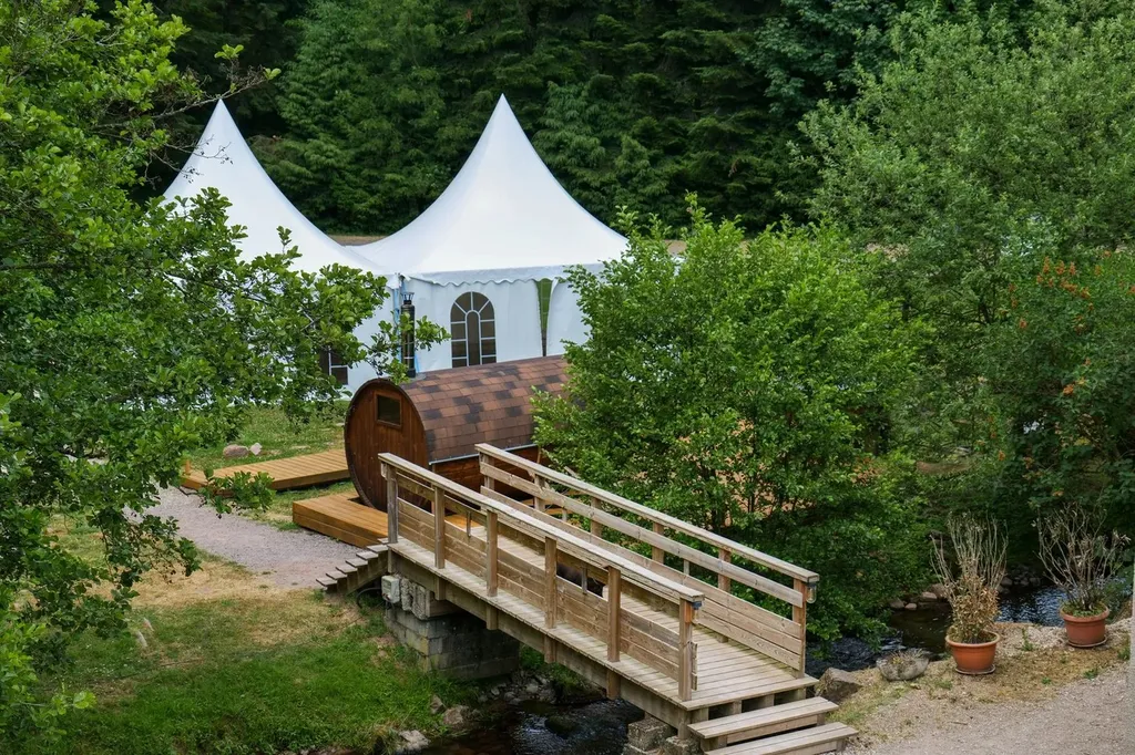 Garden with marquees for a drinks reception